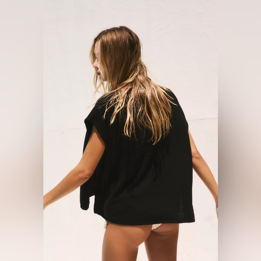 Free People Marina Del Sol Sweater Top - Black - Presale - Picture 4 of 5